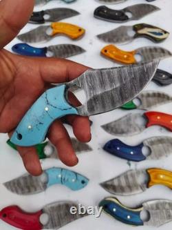 Lot of 20 6 inch Handmade Damascus Steel Skinner Hunting Knifes USA's Duty Paid