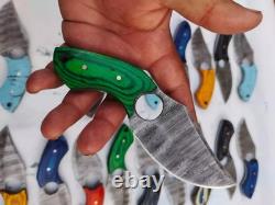 Lot of 20 6 inch Handmade Damascus Steel Skinner Hunting Knifes USA's Duty Paid