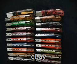 Lot of 20 Custom Damascus Steel Handmade Folding & Pocket Knives WithSheaths USA