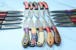 Lot of 20pc 8'' Damascus Steel Skinning/Hunting Knife Wood Handle Mk099