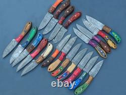Lot of 20pc 8'' Damascus Steel Skinning/Hunting Knife Wood Handle Mk099