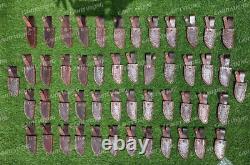 Lot of 30 Custom Handmade Damascus Steel 6 Camping & Hunting Knives From USA