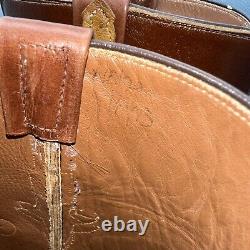 Lucchese Classics Full Quill Ostrich Boots Men's Size 11D Tan Inlay Handmade VTG