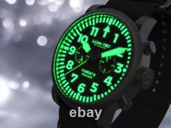 Lum-Tec Combat B65 Chronograph watch, 2-year warranty, USA Made, 2 straps, 43mm