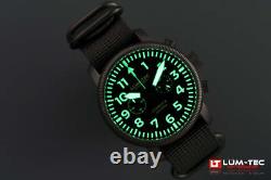 Lum-Tec Combat B65 Chronograph watch, 2-year warranty, USA Made, 2 straps, 43mm