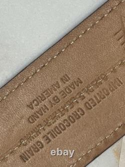 MARTIN DINGMAN BROWN IMPORTED CROCODILE GRAIN Leather BELT USA HAND Made Sz 38
