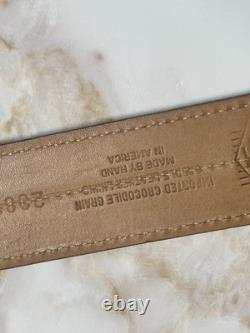 MARTIN DINGMAN BROWN IMPORTED CROCODILE GRAIN Leather BELT USA HAND Made Sz 38