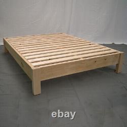 MIDWEST FARMHOUSE Unfinished Platform Bed Natural Brown/Solid Wood/Amish Made