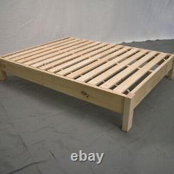MIDWEST FARMHOUSE Unfinished Platform Bed Natural Brown/Solid Wood/Amish Made