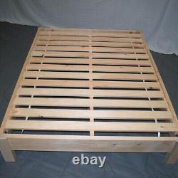 MIDWEST FARMHOUSE Unfinished Platform Bed Natural Brown/Solid Wood/Amish Made