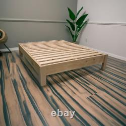 MIDWEST FARMHOUSE Unfinished Platform Bed Natural Brown/Solid Wood/Amish Made