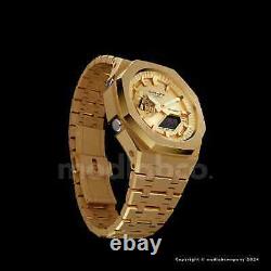 MLC Classic Gold Custom Casio G-Shock GA2100 Mod Watch Casioak Gift For Man