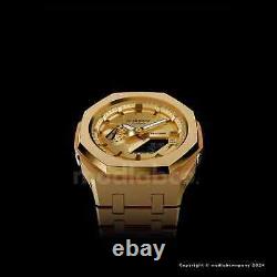 MLC Classic Gold Custom Casio G-Shock GA2100 Mod Watch Casioak Gift For Man