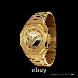 MLC Classic Gold Custom Casio G-Shock GA2100 Mod Watch Casioak Gift For Man