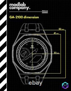 MLC Classic Gold Custom Casio G-Shock GA2100 Mod Watch Casioak Gift For Man