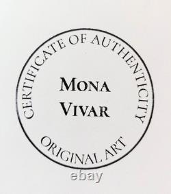 MONA VIVAR 12x12 Abstract Expressionist Original Cow Skull Painting Canvas