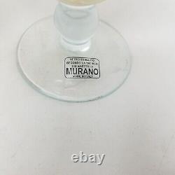 MURANO White Crystal Hand Blown Italy Art Glass Vase Perfume Bottle Set 10 9