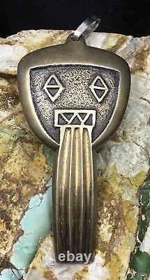 MUSEUM QUALITY! HUGE Charles Loloma Hopi, Sterling Silver Kachina Pendant