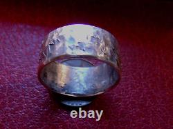 Made In USA Hand Hammered 925 Dark Silver Viking Style Mens Ring Size 12