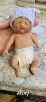 Made in USA 7 Micro Preemie Full Body Silicone Baby Girl Doll Tobi