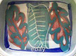 Magnificent Peter Macdougall Studio Pottery Bowl with Celadon Glaze & Leaves