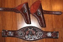 Manta Leather Custom hand made in USA Holster set Cowboy Mounted Shooting. CMSA