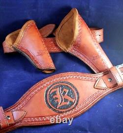 Manta Leather Custom hand made in USA Holster set Cowboy Mounted Shooting. CMSA