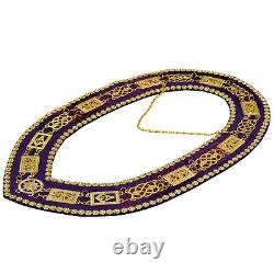 Masonic Grand Lodge Master Mason 100% Lambskin Apron With Chain Collar Hand Made