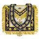 Masonic Past Master Apron Navy Blue Genuine Lambskin + Chain Collar & Jewel