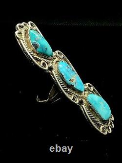 Massive Vintage Handmade Navajo Turquoise Sterling Silver Ring- Size 10 1/2