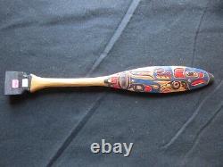 Med. Classic Northwest Coast Design Paddle, Eagle Effigy Oar, Wy-052307639