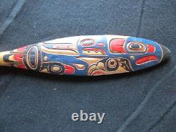 Med. Classic Northwest Coast Design Paddle, Eagle Effigy Oar, Wy-052307639