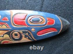 Med. Classic Northwest Coast Design Paddle, Eagle Effigy Oar, Wy-052307639