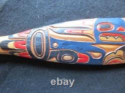 Med. Classic Northwest Coast Design Paddle, Eagle Effigy Oar, Wy-052307639