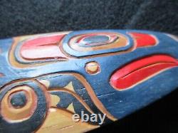 Med. Classic Northwest Coast Design Paddle, Eagle Effigy Oar, Wy-052307639