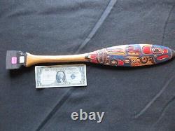 Med. Classic Northwest Coast Design Paddle, Eagle Effigy Oar, Wy-052307639