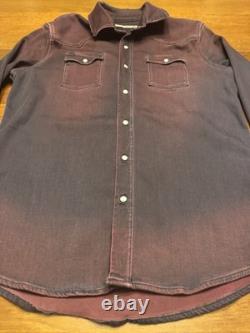 Medium Teleria Zed Roper Western Pearl Snap Handmade Shirt Red Ombre Italy