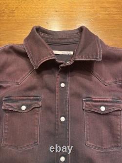 Medium Teleria Zed Roper Western Pearl Snap Handmade Shirt Red Ombre Italy