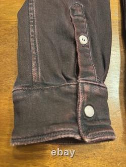Medium Teleria Zed Roper Western Pearl Snap Handmade Shirt Red Ombre Italy