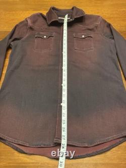 Medium Teleria Zed Roper Western Pearl Snap Handmade Shirt Red Ombre Italy