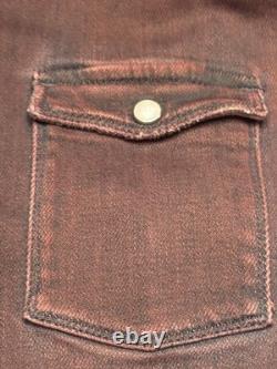 Medium Teleria Zed Roper Western Pearl Snap Handmade Shirt Red Ombre Italy