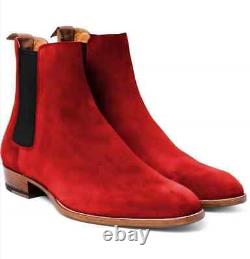 Men Handmade Luxurious Suede Leather Shoes & Boots Unique Chelsea Boot