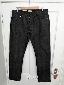 Men's JACK SPADE raw rigid selvedge jeans hand made USA charcoal W34 L31