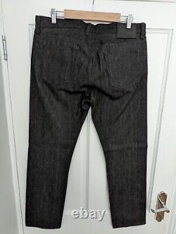 Men's JACK SPADE raw rigid selvedge jeans hand made USA charcoal W34 L31