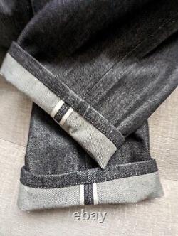 Men's JACK SPADE raw rigid selvedge jeans hand made USA charcoal W34 L31