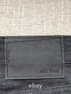 Men's JACK SPADE raw rigid selvedge jeans hand made USA charcoal W34 L31