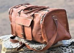 Men's Original USA Leather Vintage Duffle Luggage Weekend Overnight Travel Bag