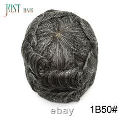 Mens Toupee Hairpiece Full French LACE Basement Wig Human Hair Replacemen System