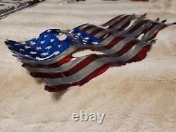 Metal American Flag, Hand Drawn, Unique! MADE IN AMERICA! USA