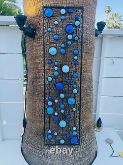 Metal Wall Art Brilliant Blues Mid Century Modern. 36in X 10in